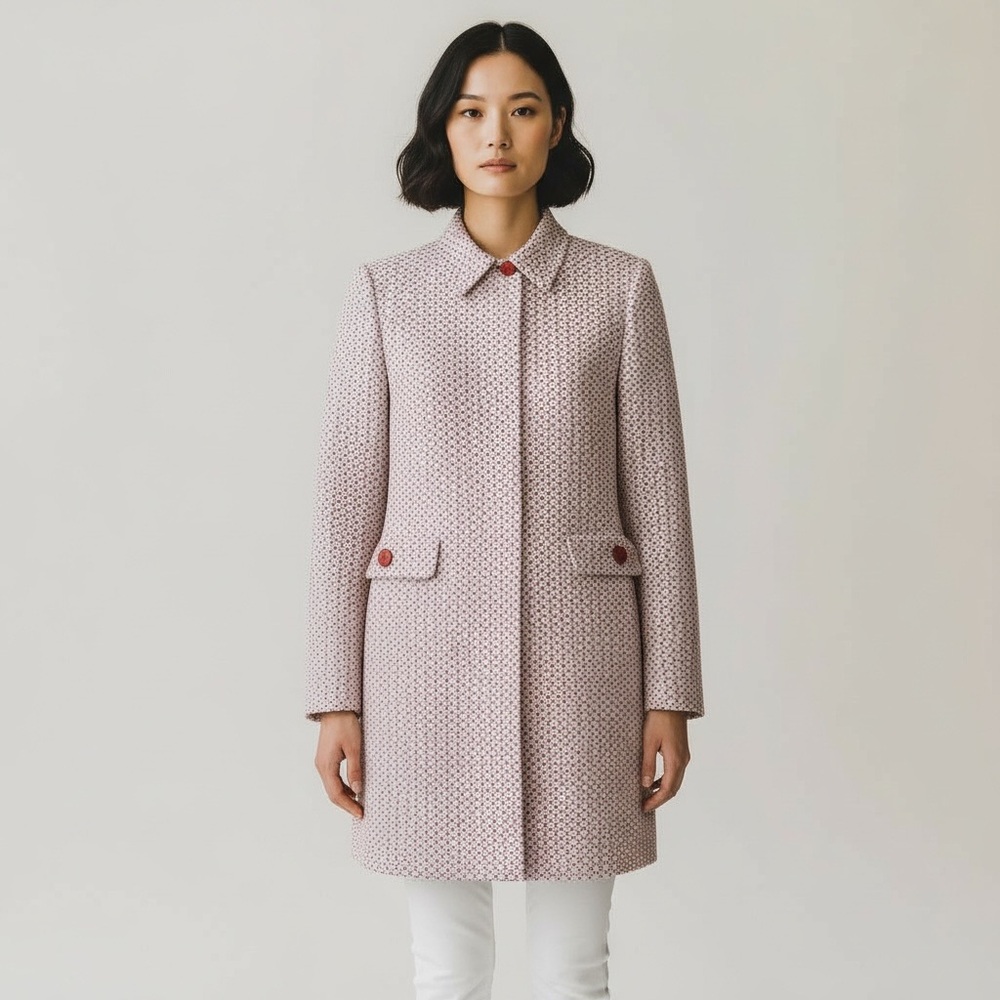 Apt. 9 Red & White Textured Coat Women’s 8